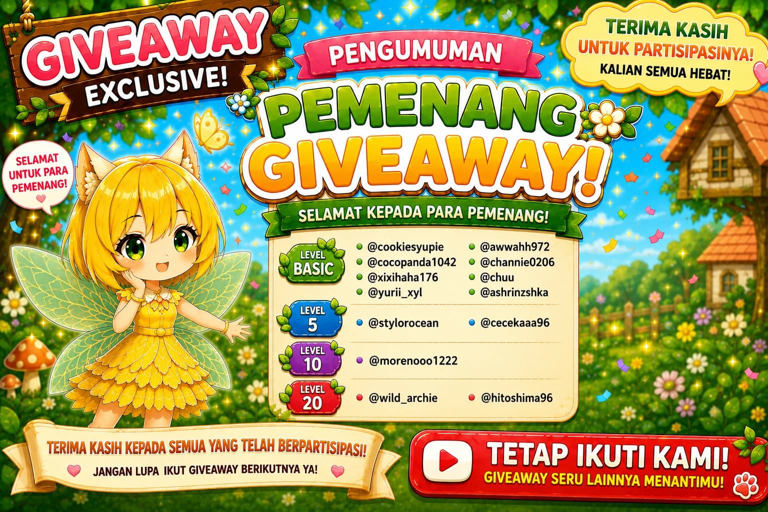 13 PEMENANG GIVEAWAY FIARY NATURE
